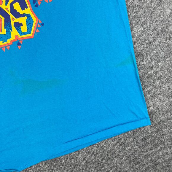 Hanes Mickey Ds T-Shirt Mens XL Turquoise 50/50 Vintage Graphic Short Sleeve 80s - Picture 4 of 9